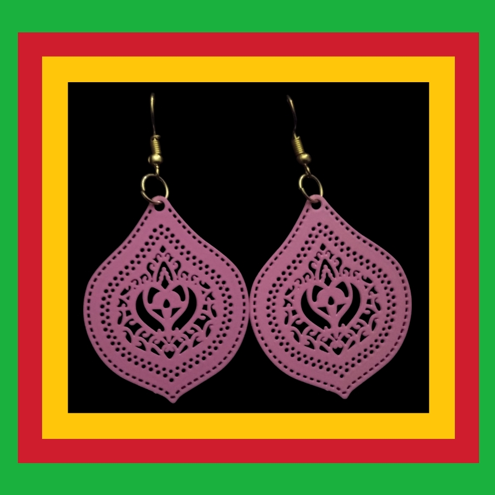 Elegant Pink Filigree Earrings